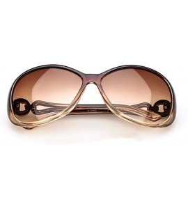 Oval Women Fashion Oval Shape UV400 Framed Sunglasses Sunglasses - Coffee - CH18W3A8LX5 $18.91