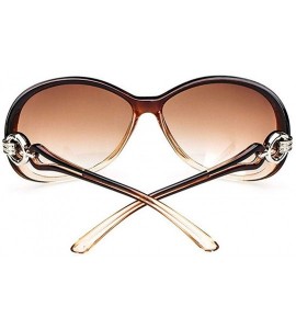 Oval Women Fashion Oval Shape UV400 Framed Sunglasses Sunglasses - Coffee - CH18W3A8LX5 $18.91