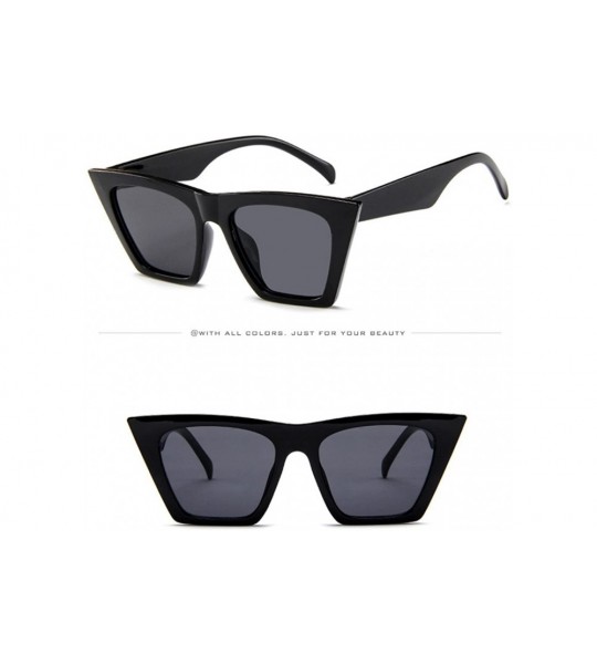 Oversized Unisex Vintage Retro Glasses Unisex Fashion Sunglasses Oversized Cat Eye Eyewear Glasses - Black - C41905LGL77 $18.54