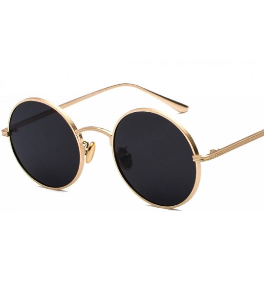 Aviator Women Retro Classic Punk Sunglasses Fashion Personality Men Vintage Metal Frame Mirrors Round Sun Glasses - 13 - C819...