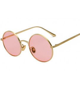 Aviator Women Retro Classic Punk Sunglasses Fashion Personality Men Vintage Metal Frame Mirrors Round Sun Glasses - 13 - C819...