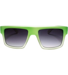 Square Modern Design Stylish Swag Hip Hop Dope Square Sunglasses Two Tone Frame - Green - CL18Z0K7RE8 $22.65