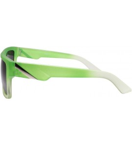 Square Modern Design Stylish Swag Hip Hop Dope Square Sunglasses Two Tone Frame - Green - CL18Z0K7RE8 $22.65