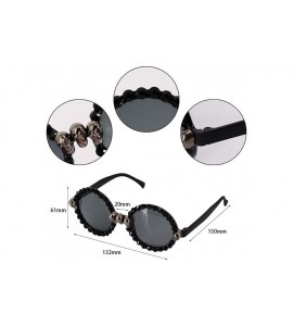 Sport Skull Punk Rhinestone Sunglasses UV Protection Hip Hop Glasses - Round Frame Small Skull - CE18XCY4DE7 $20.53