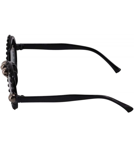 Sport Skull Punk Rhinestone Sunglasses UV Protection Hip Hop Glasses - Round Frame Small Skull - CE18XCY4DE7 $20.53