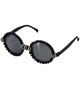 Sport Skull Punk Rhinestone Sunglasses UV Protection Hip Hop Glasses - Round Frame Small Skull - CE18XCY4DE7 $20.53