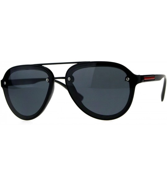 Sport Exposed Edge Plastic Racer Mens Luxury Sunglasses - Shiny Black - CT18CXC3ZUI $18.78