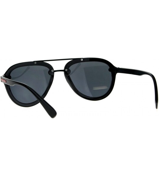 Sport Exposed Edge Plastic Racer Mens Luxury Sunglasses - Shiny Black - CT18CXC3ZUI $18.78