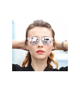 Square Polarized Sunglasses Classic Square Unisex Transparent Frame Glasses - Transparent Silver - C318GT4HI8G $19.30