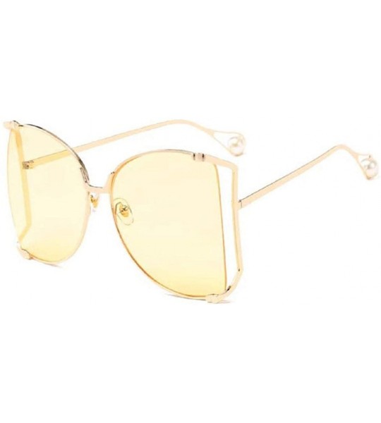 Oversized Oversized Sunglasses for Women Semi Rimless Shades - E - CR18S2MS5NT $17.55