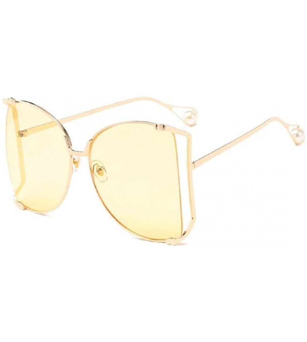 Oversized Oversized Sunglasses for Women Semi Rimless Shades - E - CR18S2MS5NT $17.55