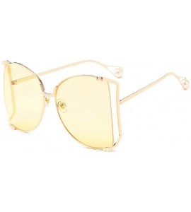 Oversized Oversized Sunglasses for Women Semi Rimless Shades - E - CR18S2MS5NT $17.55