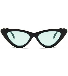 Cat Eye Women Fashion Triangle Cat Eye Sunglasses with Case UV400 Protection Beach - Black Frame/Gren Lens - CS18WQEKTT3 $38.89