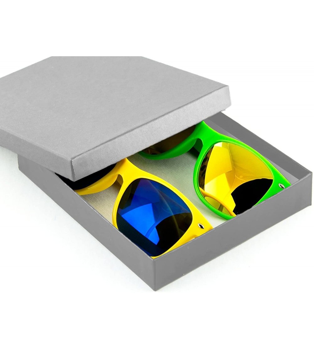 Aviator Fashion Aviator Sunglasses Oceanic Color Lens Metal Rimmed Mens Womens - Yellow/Green Gift Box - CN11LN3STZ3 $19.60