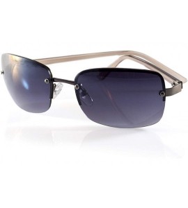 Semi-rimless Semi-Rimless Rounded Rectangular Tinted Sunglasses A297 - Metal Black - CK18ZTZCINE $25.37