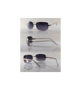 Semi-rimless Semi-Rimless Rounded Rectangular Tinted Sunglasses A297 - Metal Black - CK18ZTZCINE $25.37