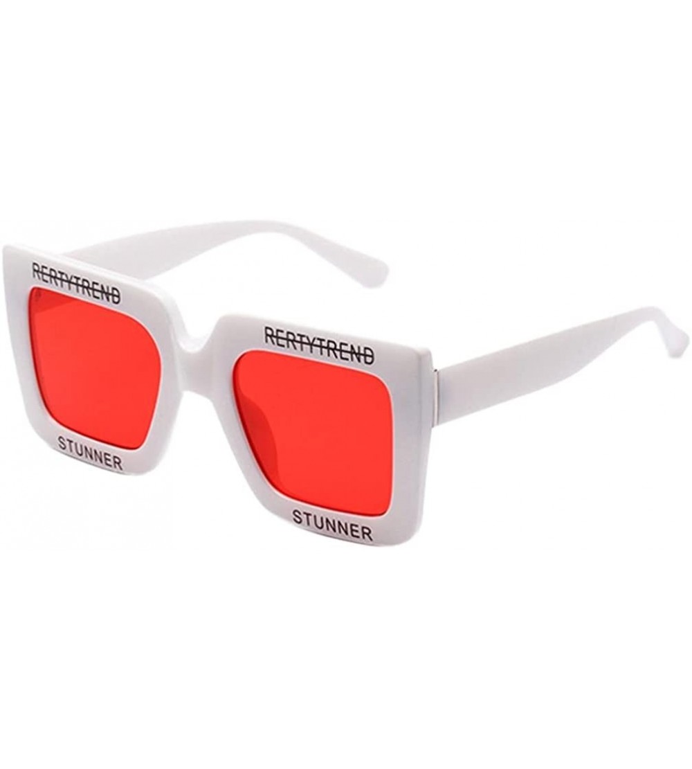Rimless Womens Sunglasses ?? Vintage Square Frame Shades Sun-Glasses UV400 Protection Glasses - Red - CA18DTUSQ95 $16.27