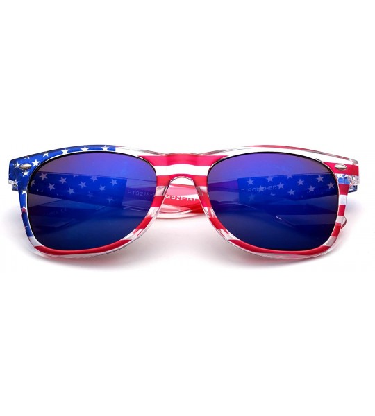 Wayfarer 80's Classic American Patriot Flag Mirror Sunglasses USA 4th of July - CA186WHAD9A $17.79