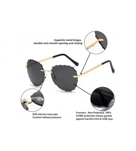 Round Modern Women Rimless Oversized Sunglasses Colorful Lens UV400 YJ134 - Gold Frame Grey Lens - C01963ZQRYC $23.39