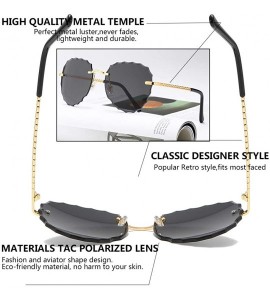 Round Modern Women Rimless Oversized Sunglasses Colorful Lens UV400 YJ134 - Gold Frame Grey Lens - C01963ZQRYC $23.39