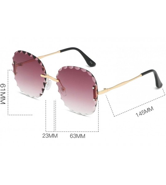 Oversized Rimless Sunglasses Protection Glasses - Rose Brown - CT18UKAOIG5 $28.81