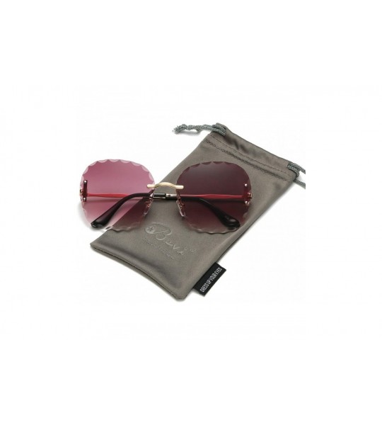 Oversized Rimless Sunglasses Protection Glasses - Rose Brown - CT18UKAOIG5 $28.81