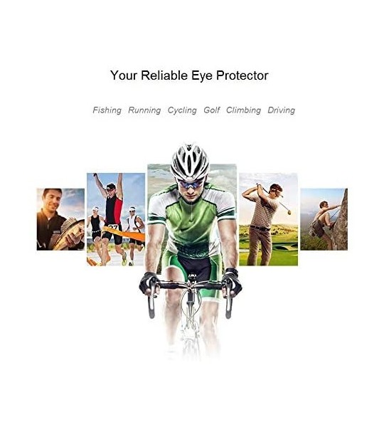 Sport Polarized Sports Sunglasses for Men Women Cycling Driving Fishing Running Golf Outdoor UV 400 Protection - Grey - CJ18Q...