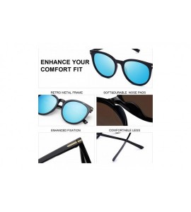 Sport Round Retro Polarized Sunglasses for Men and Women- Vintage Classic Eyewear Style Frame for Driving/Travel/Sport - C618...