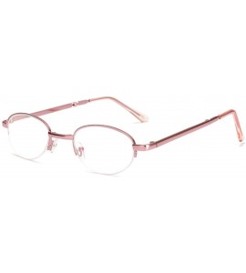 Rimless Folding Reading Glasses Ladies Fashion Metal 1.0 to 4.0 - Pink Fold - CQ18E7O79XK $41.63