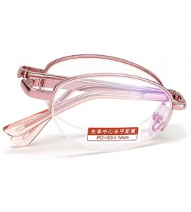 Rimless Folding Reading Glasses Ladies Fashion Metal 1.0 to 4.0 - Pink Fold - CQ18E7O79XK $41.63