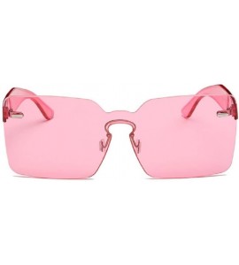 Rimless Spring Summer Oversized Women Square Sunglasses Fashion Men Rimless Tint Lens Glasses - 2 - CK184K9793D $16.96