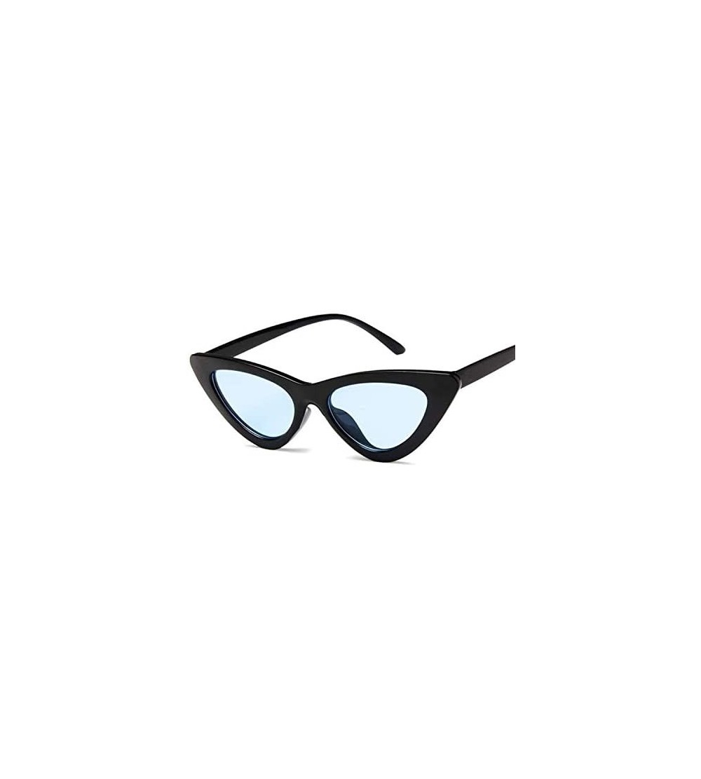 Cat Eye Vintage Sunglasses Glasses Colorful - Black Blue - CN199Y5CH6O $22.29