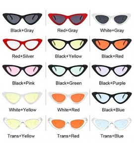 Cat Eye Vintage Sunglasses Glasses Colorful - Black Blue - CN199Y5CH6O $22.29