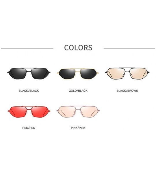 Rectangular 2019 Small Chic Rectangular Metal Frame Sunglasses Women Men Fashion Vintage Design UV400 NX - Gold&gray - CF18T8...