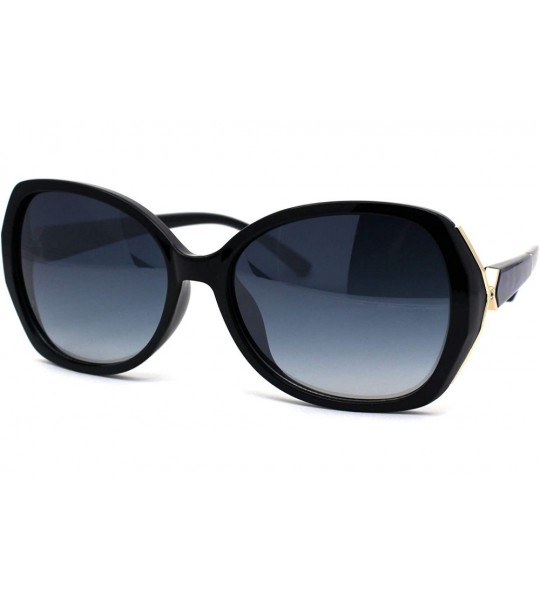 Butterfly Womens Mable Jewel Rhinestone Hinge Butterfly Sunglasses - Black Blue - CE196UG67AS $23.13