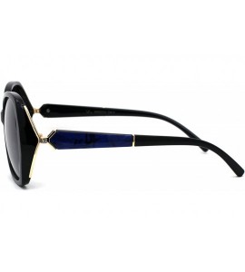 Butterfly Womens Mable Jewel Rhinestone Hinge Butterfly Sunglasses - Black Blue - CE196UG67AS $23.13