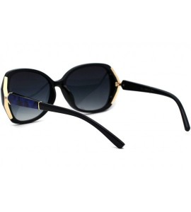 Butterfly Womens Mable Jewel Rhinestone Hinge Butterfly Sunglasses - Black Blue - CE196UG67AS $23.13