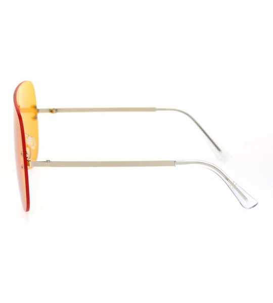 Shield Panel Shield Rimless Light Oversize Retro Racer Sunglasses - Gold Orange - C918RZYKOZ3 $23.96