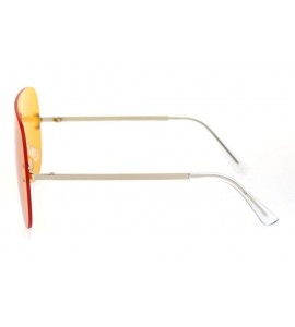 Shield Panel Shield Rimless Light Oversize Retro Racer Sunglasses - Gold Orange - C918RZYKOZ3 $23.96