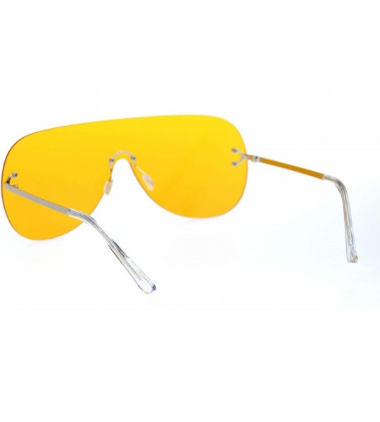 Shield Panel Shield Rimless Light Oversize Retro Racer Sunglasses - Gold Orange - C918RZYKOZ3 $23.96