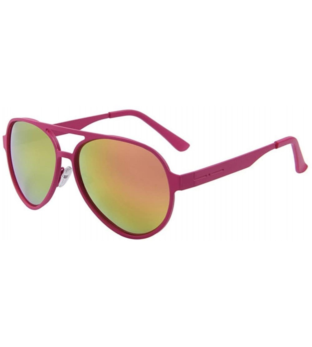 Semi-rimless Men UV400 Oval Mirror Lens Sunglasses Women Sport Driving Sun glasses - Rose - C117Z30ZEEC $24.02