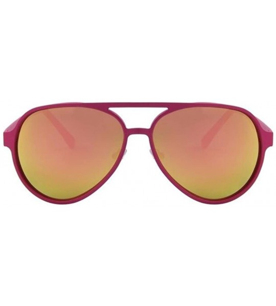 Semi-rimless Men UV400 Oval Mirror Lens Sunglasses Women Sport Driving Sun glasses - Rose - C117Z30ZEEC $24.02