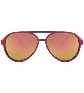 Semi-rimless Men UV400 Oval Mirror Lens Sunglasses Women Sport Driving Sun glasses - Rose - C117Z30ZEEC $24.02