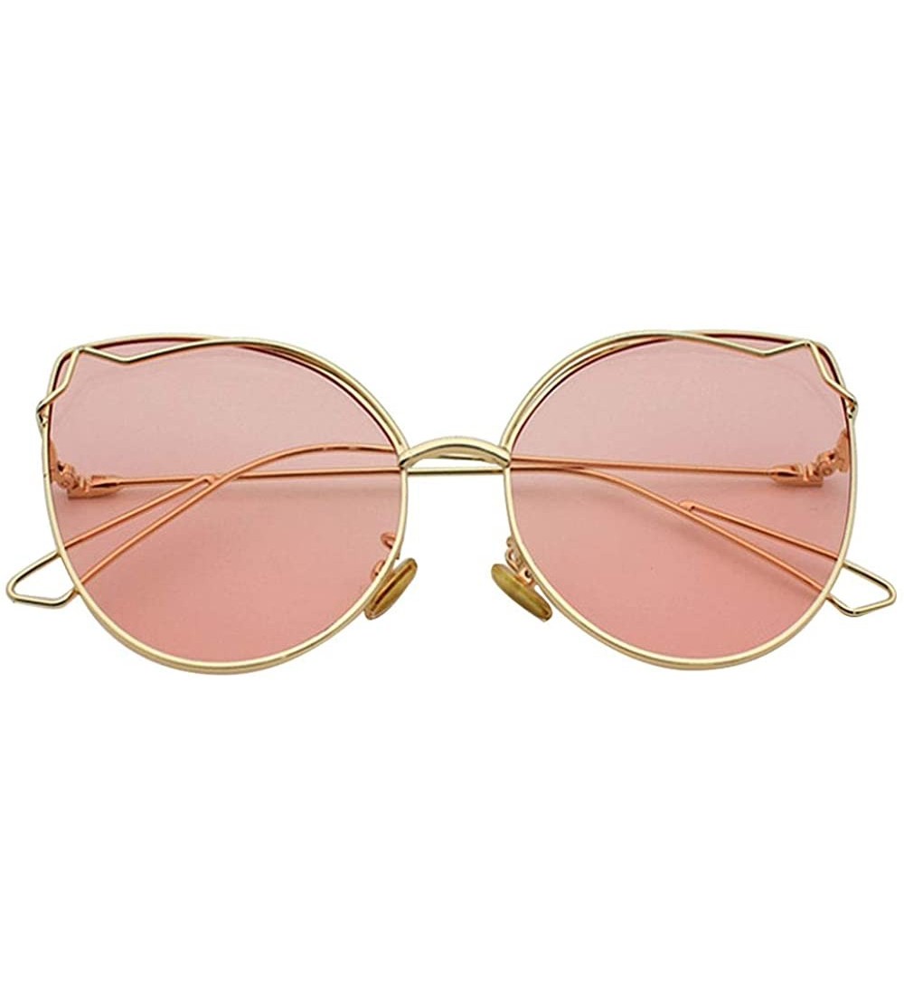 Cat Eye Women Vintage Cat Eye Sunglasses UV400 Metal Frame Sunglasses Eyewear - Clear-pink - CM19745OLXE $23.88