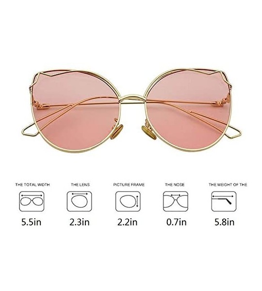 Cat Eye Women Vintage Cat Eye Sunglasses UV400 Metal Frame Sunglasses Eyewear - Clear-pink - CM19745OLXE $23.88