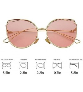 Cat Eye Women Vintage Cat Eye Sunglasses UV400 Metal Frame Sunglasses Eyewear - Clear-pink - CM19745OLXE $23.88