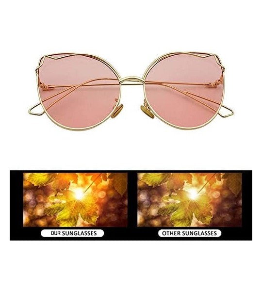 Cat Eye Women Vintage Cat Eye Sunglasses UV400 Metal Frame Sunglasses Eyewear - Clear-pink - CM19745OLXE $23.88