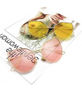 Cat Eye Women Vintage Cat Eye Sunglasses UV400 Metal Frame Sunglasses Eyewear - Clear-pink - CM19745OLXE $23.88