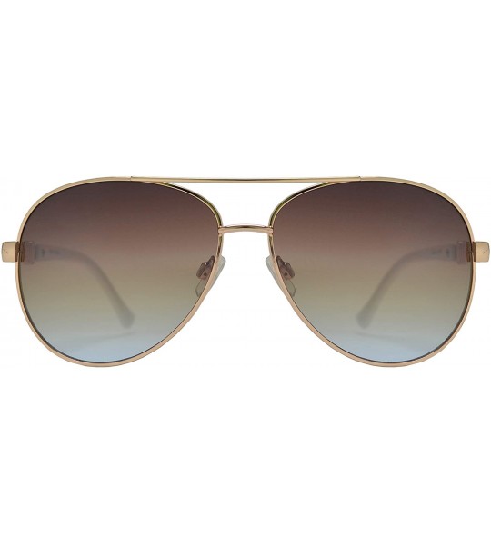 Square Womens Classic Aviator Sunglasses with Rhinestone Crystal - UV Protection - White + Brown Blue Lens - C61903T0MQX $23.51