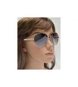 Square Womens Classic Aviator Sunglasses with Rhinestone Crystal - UV Protection - White + Brown Blue Lens - C61903T0MQX $23.51